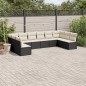 vidaXL Set de sofás de jardín 10 pzas cojines ratán sintético negro