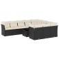 vidaXL Set de sofás de jardín 11 pzas y cojines ratán sintético negro vidaXL Set de sofás de jardín 11 pzas y cojines ratán sintético negro