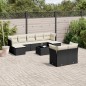 vidaXL Set de sofás de jardín 10 pzas cojines ratán sintético negro vidaXL Set de sofás de jardín 10 pzas cojines ratán sintético negro