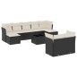 vidaXL Set de sofás de jardín 10 pzas cojines ratán sintético negro vidaXL Set de sofás de jardín 10 pzas cojines ratán sintético negro