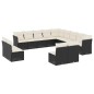 vidaXL Set de sofás de jardín y cojines 13 pzas ratán sintético negro vidaXL Set de sofás de jardín y cojines 13 pzas ratán sintético negro