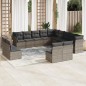 vidaXL Set sofás de jardín con cojines 13 piezas ratán sintético gris vidaXL Set sofás de jardín con cojines 13 piezas ratán sintético gris