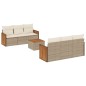vidaXL Set sofás de jardín 7 piezas y cojines ratán sintético beige vidaXL Set sofás de jardín 7 piezas y cojines ratán sintético beige