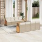 vidaXL Set de sofás de jardín 9 pzas con cojines ratán sintético beige vidaXL Set de sofás de jardín 9 pzas con cojines ratán sintético beige