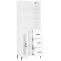 vidaXL Aparador alto madera contrachapada blanco 69,5x34x180 cm vidaXL Aparador alto madera contrachapada blanco 69,5x34x180 cm