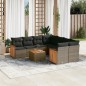 vidaXL Set de muebles de jardín 9 pzas y cojines ratán sintético gris vidaXL Set de muebles de jardín 9 pzas y cojines ratán sintético gris