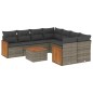 vidaXL Set de muebles de jardín 9 pzas y cojines ratán sintético gris vidaXL Set de muebles de jardín 9 pzas y cojines ratán sintético gris