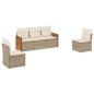 vidaXL Juego de sofás jardín con cojines 5 pzas ratán sintético beige vidaXL Juego de sofás jardín con cojines 5 pzas ratán sintético beige
