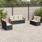 vidaXL Set de comedor de jardín 7 pzas y cojines ratán sintético negro vidaXL Set de comedor de jardín 7 pzas y cojines ratán sintético negro