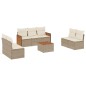 vidaXL Juego de sofás de jardín con cojines beige 8 pzas ratán PE vidaXL Juego de sofás de jardín con cojines beige 8 pzas ratán PE
