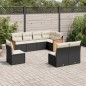 vidaXL Set de sofás de jardín 8 piezas y cojines ratán sintético negro vidaXL Set de sofás de jardín 8 piezas y cojines ratán sintético negro