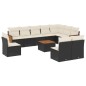 vidaXL Set de sofás de jardín 11 pzas y cojines ratán sintético negro vidaXL Set de sofás de jardín 11 pzas y cojines ratán sintético negro