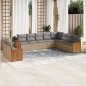 vidaXL Juego de sofás jardín con cojines beige 10 pzas ratán sintético vidaXL Juego de sofás jardín con cojines beige 10 pzas ratán sintético