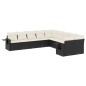 vidaXL Set de sofás de jardín 10 pzas cojines ratán sintético negro vidaXL Set de sofás de jardín 10 pzas cojines ratán sintético negro
