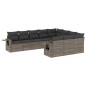 vidaXL Set de sofás de jardín 10 pzas con cojines ratán sintético gris vidaXL Set de sofás de jardín 10 pzas con cojines ratán sintético gris
