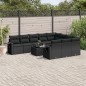 vidaXL Set de sofás de jardín 11 pzas y cojines ratán sintético negro vidaXL Set de sofás de jardín 11 pzas y cojines ratán sintético negro
