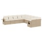 vidaXL Juego de sofás jardín con cojines beige 10 pzas ratán sintético vidaXL Juego de sofás jardín con cojines beige 10 pzas ratán sintético
