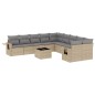 vidaXL Set de sofás de jardín 11pzas con cojines ratán sintético beige vidaXL Set de sofás de jardín 11pzas con cojines ratán sintético beige
