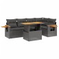 vidaXL Set de sofás de jardín 6 piezas y cojines ratán sintético negro vidaXL Set de sofás de jardín 6 piezas y cojines ratán sintético negro