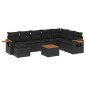 vidaXL Set de sofás de jardín 8 piezas y cojines ratán sintético negro vidaXL Set de sofás de jardín 8 piezas y cojines ratán sintético negro