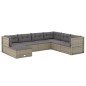 vidaXL Set de muebles de jardín 7 pzas y cojines ratán sintético gris vidaXL Set de muebles de jardín 7 pzas y cojines ratán sintético gris