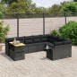 vidaXL Set de sofás de jardín 10 pzas cojines ratán sintético negro vidaXL Set de sofás de jardín 10 pzas cojines ratán sintético negro