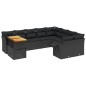 vidaXL Set de sofás de jardín 10 pzas cojines ratán sintético negro vidaXL Set de sofás de jardín 10 pzas cojines ratán sintético negro