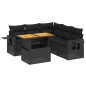vidaXL Set de sofás de jardín 6 piezas y cojines ratán sintético negro vidaXL Set de sofás de jardín 6 piezas y cojines ratán sintético negro