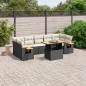 vidaXL Set de sofás de jardín 8 piezas y cojines ratán sintético negro vidaXL Set de sofás de jardín 8 piezas y cojines ratán sintético negro