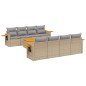 vidaXL Set de sofás de jardín 9 pzas con cojines ratán sintético beige vidaXL Set de sofás de jardín 9 pzas con cojines ratán sintético beige