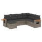 vidaXL Set de sofás de jardín 7 piezas con cojines ratán PE gris vidaXL Set de sofás de jardín 7 piezas con cojines ratán PE gris