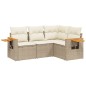 vidaXL Juego de sofás jardín con cojines 4 pzas ratán sintético beige vidaXL Juego de sofás jardín con cojines 4 pzas ratán sintético beige