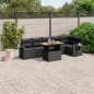 vidaXL Set de comedor de jardín 7 pzas y cojines ratán sintético negro vidaXL Set de comedor de jardín 7 pzas y cojines ratán sintético negro