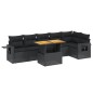 vidaXL Set de comedor de jardín 7 pzas y cojines ratán sintético negro vidaXL Set de comedor de jardín 7 pzas y cojines ratán sintético negro