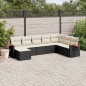 vidaXL Set de sofás de jardín 8 piezas y cojines ratán sintético negro vidaXL Set de sofás de jardín 8 piezas y cojines ratán sintético negro