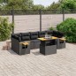 vidaXL Set de sofás de jardín 8 piezas y cojines ratán sintético negro vidaXL Set de sofás de jardín 8 piezas y cojines ratán sintético negro