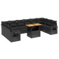vidaXL Set de sofás de jardín 11 pzas y cojines ratán sintético negro vidaXL Set de sofás de jardín 11 pzas y cojines ratán sintético negro