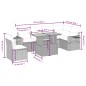 vidaXL Set de comedor de jardín 7 pzas y cojines ratán sintético negro