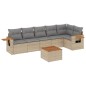 vidaXL Set sofás de jardín 7 piezas y cojines ratán sintético beige vidaXL Set sofás de jardín 7 piezas y cojines ratán sintético beige