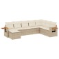 vidaXL Juego de sofás de jardín con cojines beige 8 pzas ratán PE vidaXL Juego de sofás de jardín con cojines beige 8 pzas ratán PE