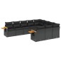 vidaXL Set de sofás de jardín 10 pzas cojines ratán sintético negro vidaXL Set de sofás de jardín 10 pzas cojines ratán sintético negro