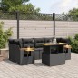 vidaXL Set de comedor de jardín 7 pzas y cojines ratán sintético negro vidaXL Set de comedor de jardín 7 pzas y cojines ratán sintético negro