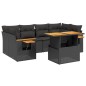 vidaXL Set de comedor de jardín 7 pzas y cojines ratán sintético negro vidaXL Set de comedor de jardín 7 pzas y cojines ratán sintético negro