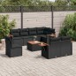 vidaXL Set de sofás de jardín 8 piezas y cojines ratán sintético negro vidaXL Set de sofás de jardín 8 piezas y cojines ratán sintético negro