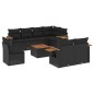 vidaXL Set de sofás de jardín 8 piezas y cojines ratán sintético negro vidaXL Set de sofás de jardín 8 piezas y cojines ratán sintético negro