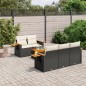 vidaXL Set de sofás de jardín 6 piezas y cojines ratán sintético negro vidaXL Set de sofás de jardín 6 piezas y cojines ratán sintético negro