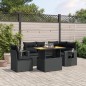 vidaXL Set de sofás de jardín 6 piezas y cojines ratán sintético negro vidaXL Set de sofás de jardín 6 piezas y cojines ratán sintético negro