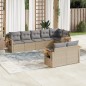 vidaXL Juego de sofás de jardín con cojines beige 8 pzas ratán PE vidaXL Juego de sofás de jardín con cojines beige 8 pzas ratán PE
