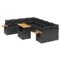 vidaXL Set de sofás de jardín 8 piezas y cojines ratán sintético negro vidaXL Set de sofás de jardín 8 piezas y cojines ratán sintético negro