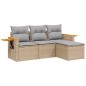vidaXL Juego de sofás jardín con cojines 4 pzas ratán sintético beige vidaXL Juego de sofás jardín con cojines 4 pzas ratán sintético beige